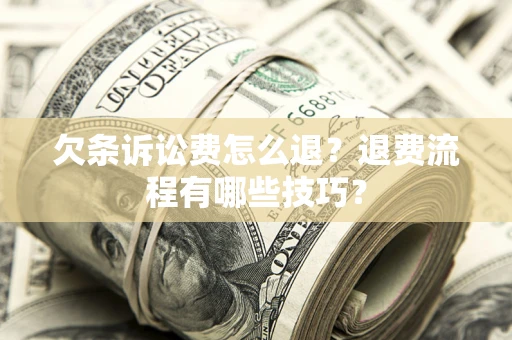 武汉欠条诉讼费怎么退？退费流程有哪些技巧？