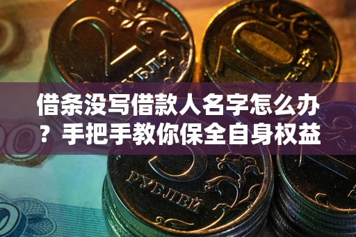 武汉借条没写借款人名字怎么办？手把手教你保全自身权益