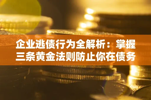 武汉企业逃债行为全解析：掌握三条黄金法则防止你在债务乱局中“踩雷”