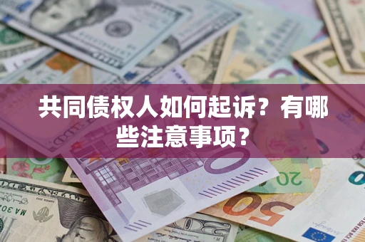 武汉共同债权人如何起诉？有哪些注意事项？